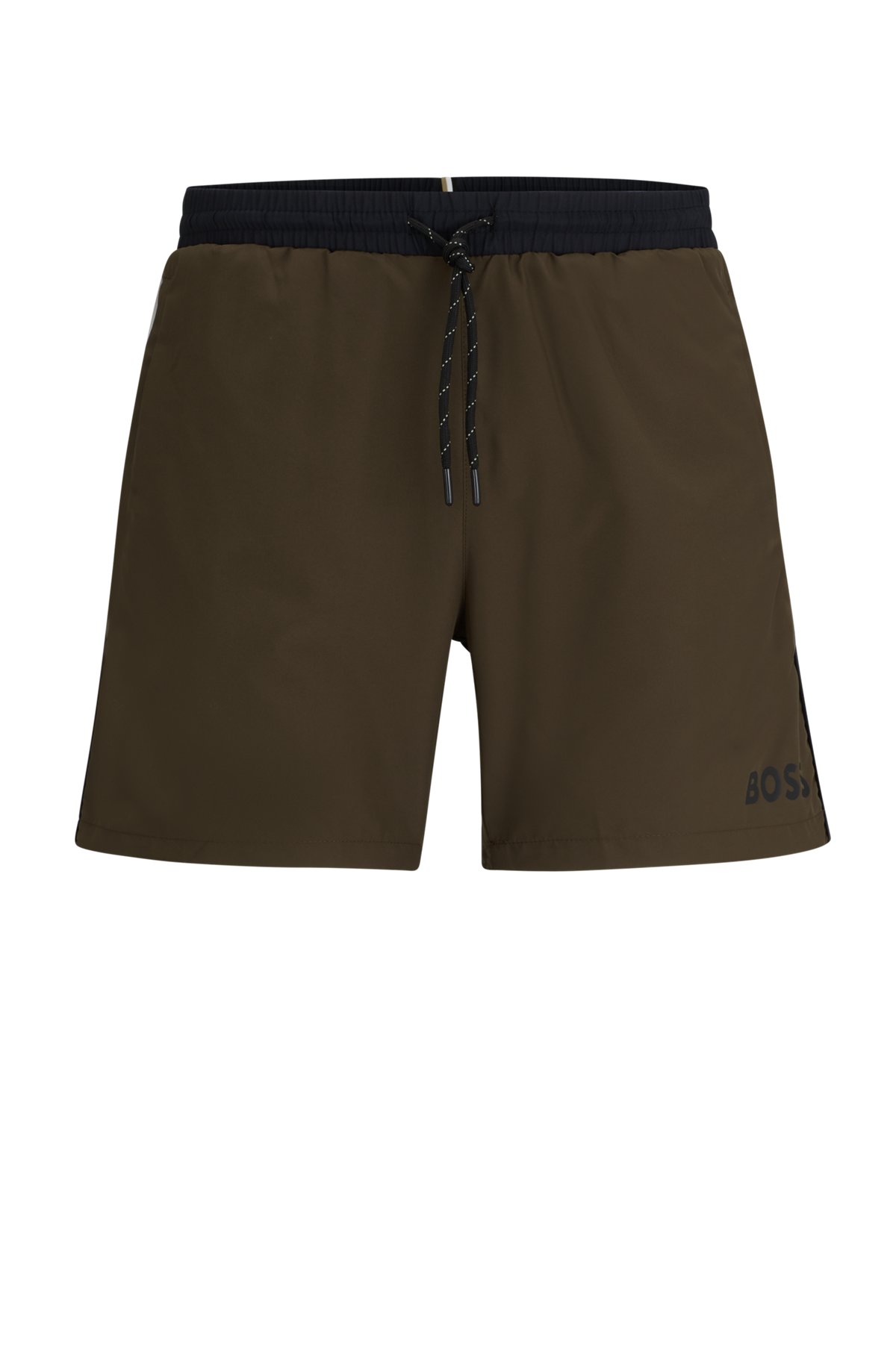 Contrast-logo swim shorts in recycled material, Green