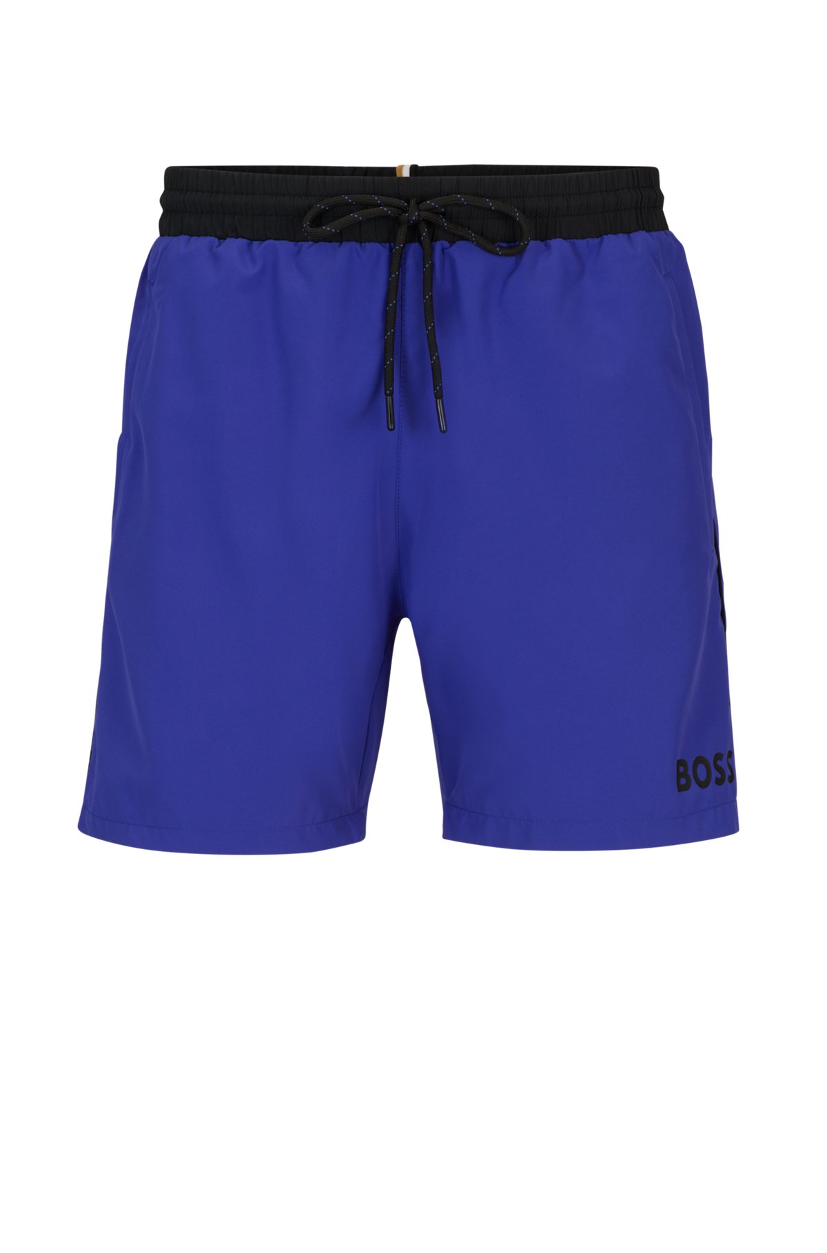 Contrast-logo swim shorts in recycled material, Blue