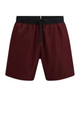 Hugo Boss Contrast-logo Swim Shorts In Recycled Material
