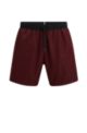 Contrast-logo swim shorts in recycled material, Dark Red