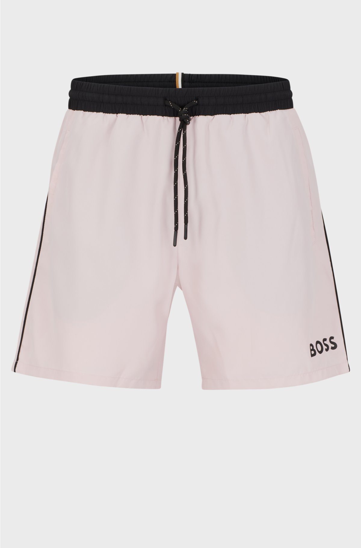 Contrast-logo swim shorts in recycled material, light pink