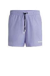 Fully lined swim shorts with logo print, Purple