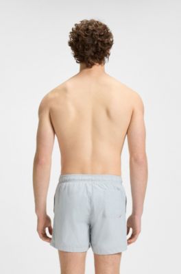 Swim shorts with contrast logo print, Light Grey
