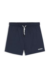 Swim shorts with contrast logo print, Dark Blue