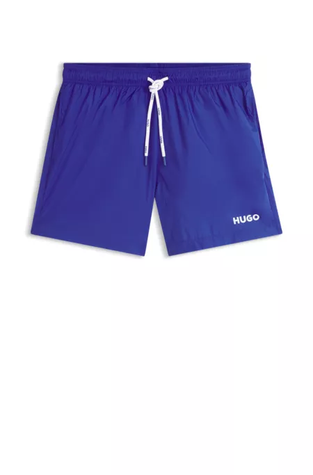 Swim shorts with contrast logo print