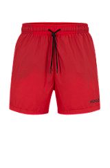 Ultra-light, quick-dry swim shorts with logo print, Red