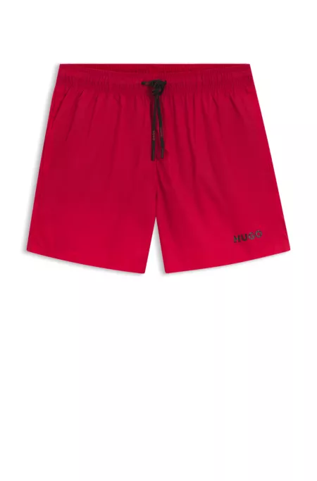 Badeshorts mit kontrastierendem Logo-Print