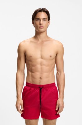 Swim shorts with contrast logo print