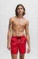 Ультралегкие быстросохнущие купальные шорты с принтом логотипа, Красный
