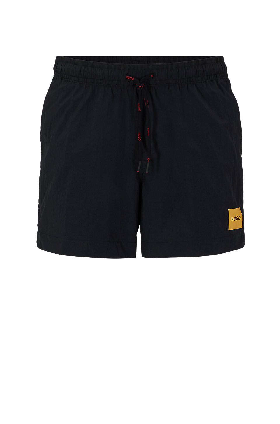 HUGO - Quick-dry swim shorts with red logo label