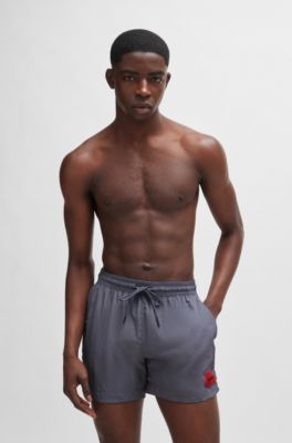 red hugo boss swim shorts