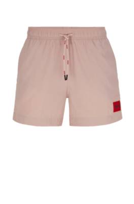 Hugo Quick-drying Swim Shorts With Red Logo Label