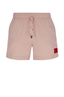Hugo Boss Quick-drying Swim Shorts With Red Logo Label