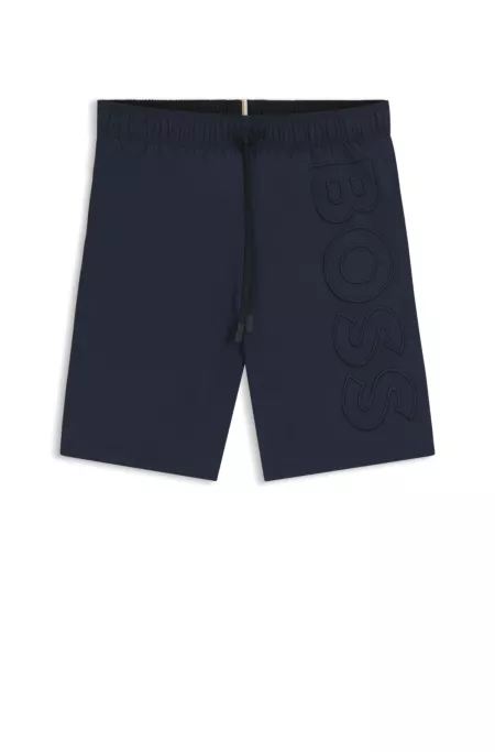 Badeshorts mit 3D-Logo-Stickerei