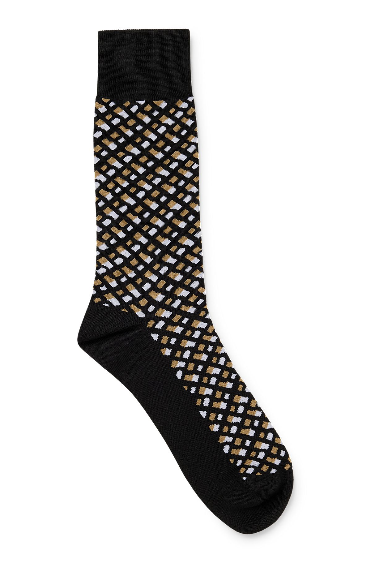 Monogram-motif socks in a mercerised cotton blend, Black