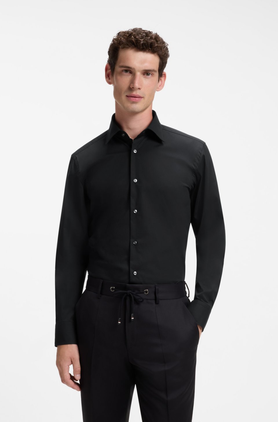 Slim-fit stretch-cotton shirt