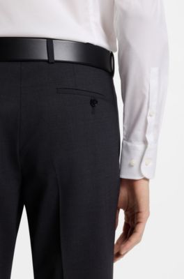 Slim-fit shirt in easy-iron stretch-cotton poplin, White