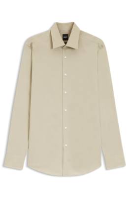 Slim-fit shirt in easy-iron stretch-cotton poplin 1