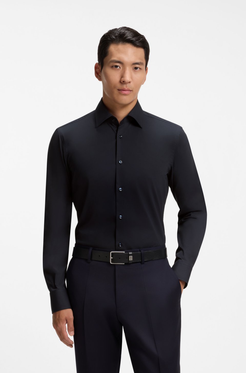 Slim-fit stretch-cotton shirt