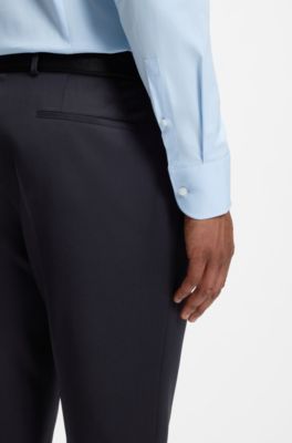 Chemise Slim Fit en popeline de coton stretch facile &agrave; repasser, bleu clair
