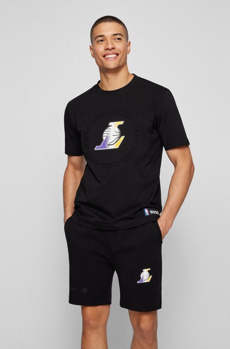 BOSS & NBA relaxed-fit T-shirt with dual branding, NBA Lakers
