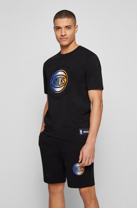 BOSS & NBA relaxed-fit T-shirt with dual branding, NBA KNICKS