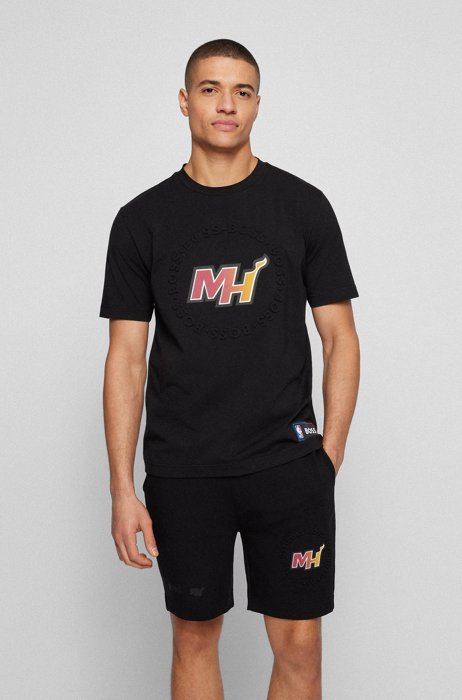 BOSS & NBA relaxed-fit T-shirt with dual branding, NBA MIAMI HEAT