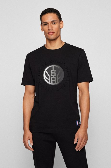 BOSS & NBA relaxed-fit T-shirt with dual branding, NBA SPURS