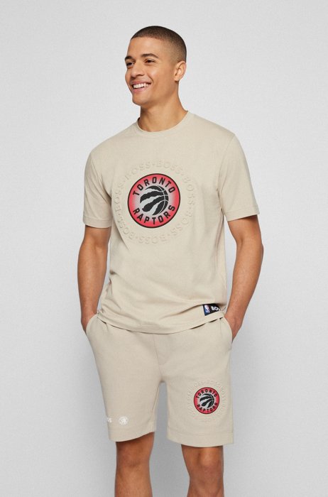 BOSS & NBA relaxed-fit T-shirt with dual branding, NBA RAPTORS
