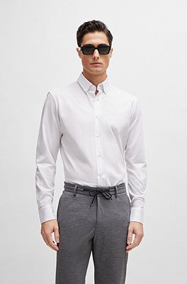 Mens slim fit button down best sale dress shirts