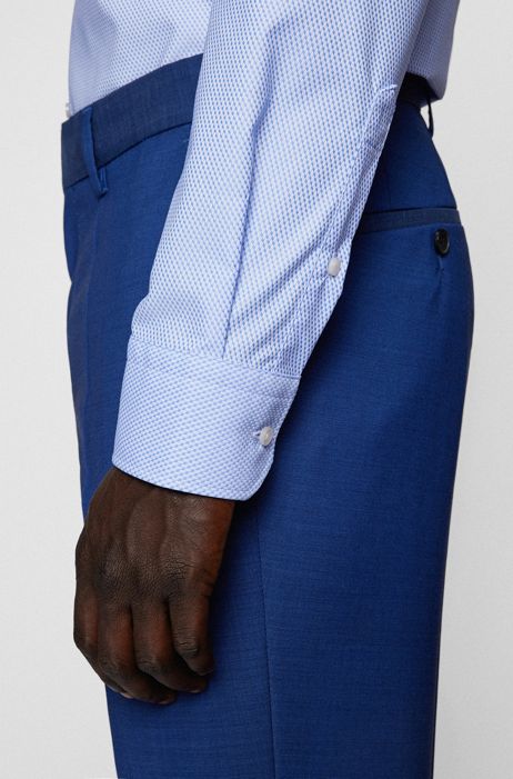 Camicia regular fit in tessuto lavorato super flessibile HUGO BOSS Uomo Abbigliamento Camicie Camicie a maniche lunghe 