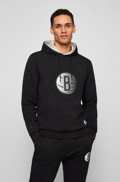BOSS & NBA hooded sweatshirt with dual branding, NBA NETS