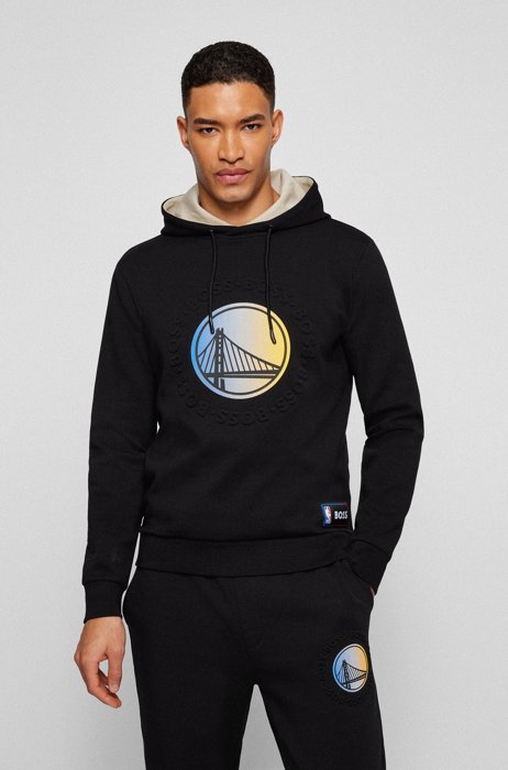 BOSS & NBA hooded sweatshirt with dual branding, NBA WARRIORS