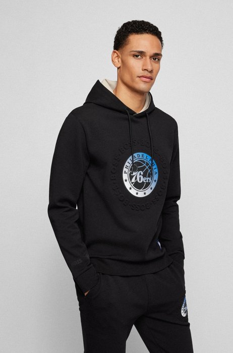 BOSS & NBA hooded sweatshirt with dual branding, NBA 76ERS