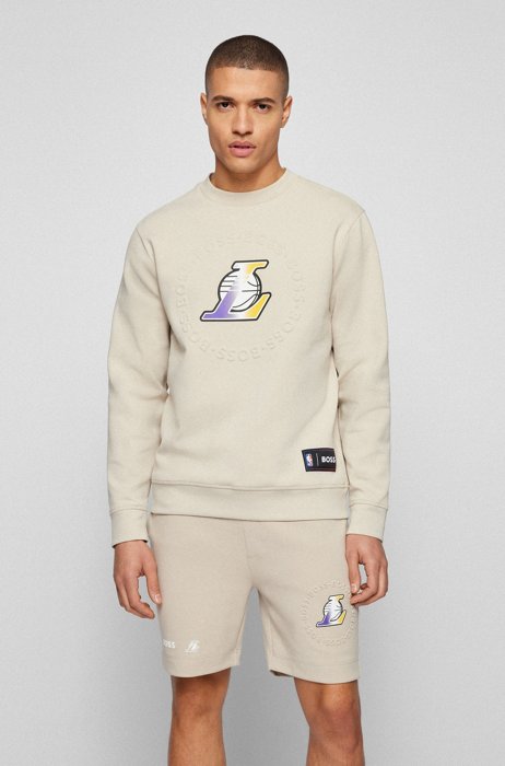 BOSS & NBA cotton-blend sweatshirt with dual branding, NBA Lakers
