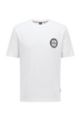 Cotton-blend T-shirt with logo artwork, White