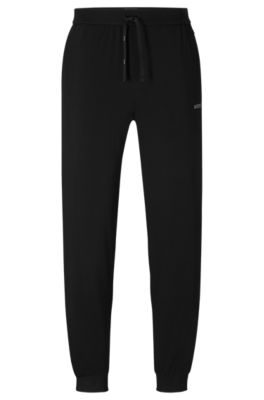 Pantalón chándal de algodón elástico con logo bordado de Boss Talla S Color  BLACK