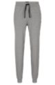 Stretch-cotton tracksuit bottoms with embroidered logo, Light Grey