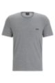 T-shirt regular fit in cotone elasticizzato con logo a contrasto, Grigio