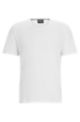Stretch-cotton regular-fit T-shirt with contrast logo, White