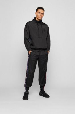 BOSS & NBA relaxed-fit sweatshirt with drawcord and exclusive branding , Black