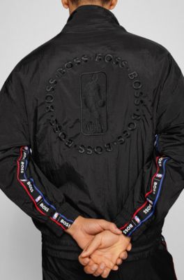 BOSS & NBA relaxed-fit sweatshirt with drawcord and exclusive branding , Black
