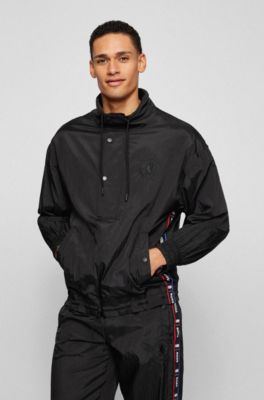 BOSS & NBA relaxed-fit sweatshirt with drawcord and exclusive branding , Black