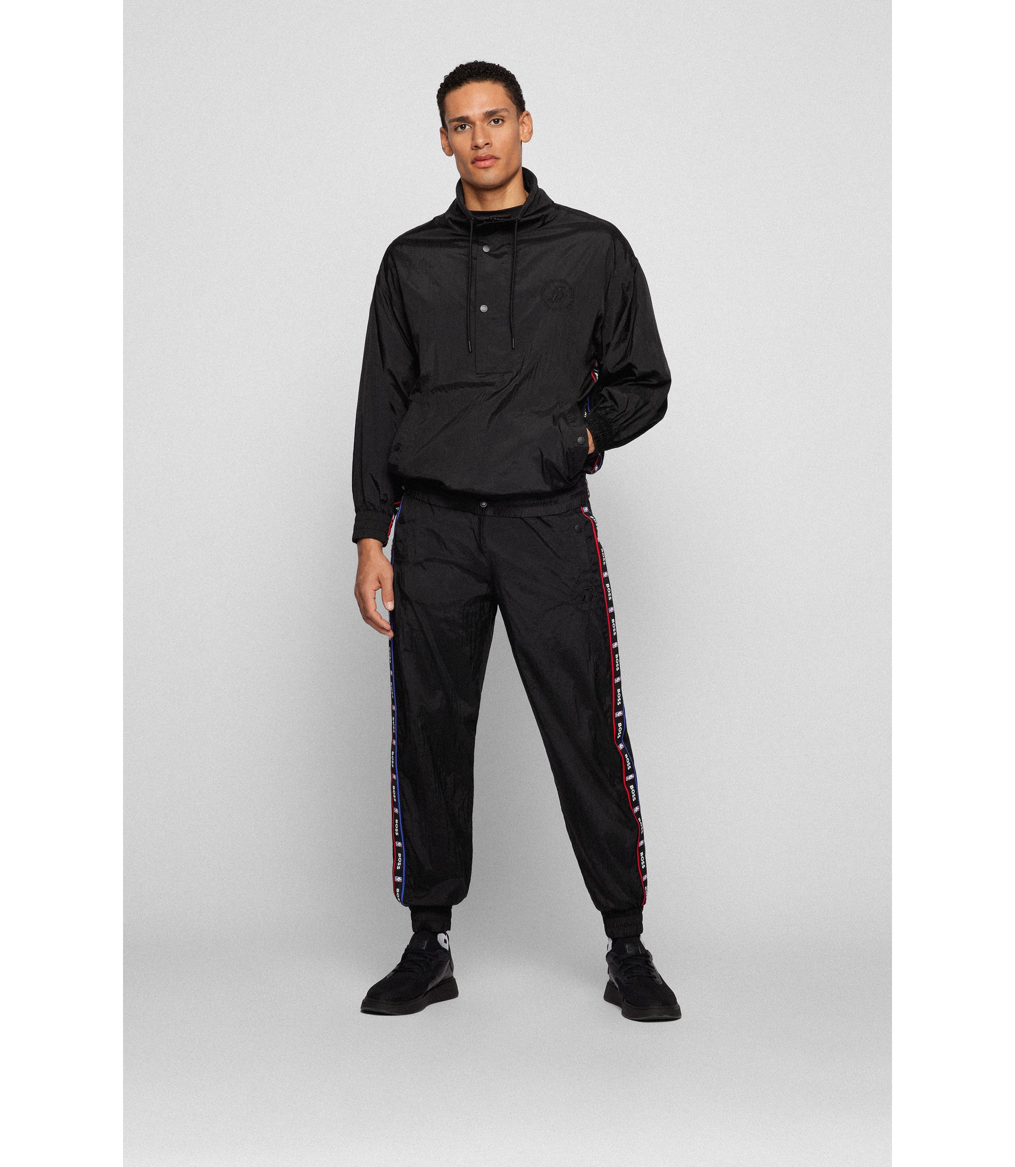 BOSS - BOSS & NBA relaxed-fit sweatshirt with drawcord and 