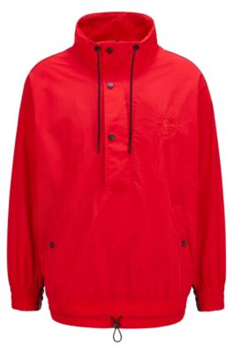 BOSS & NBA relaxed-fit sweatshirt with drawcord and exclusive branding , Open Red