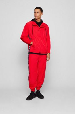 BOSS & NBA relaxed-fit sweatshirt with drawcord and exclusive branding , Open Red