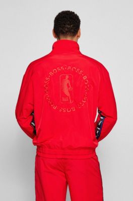 BOSS & NBA relaxed-fit sweatshirt with drawcord and exclusive branding , Open Red