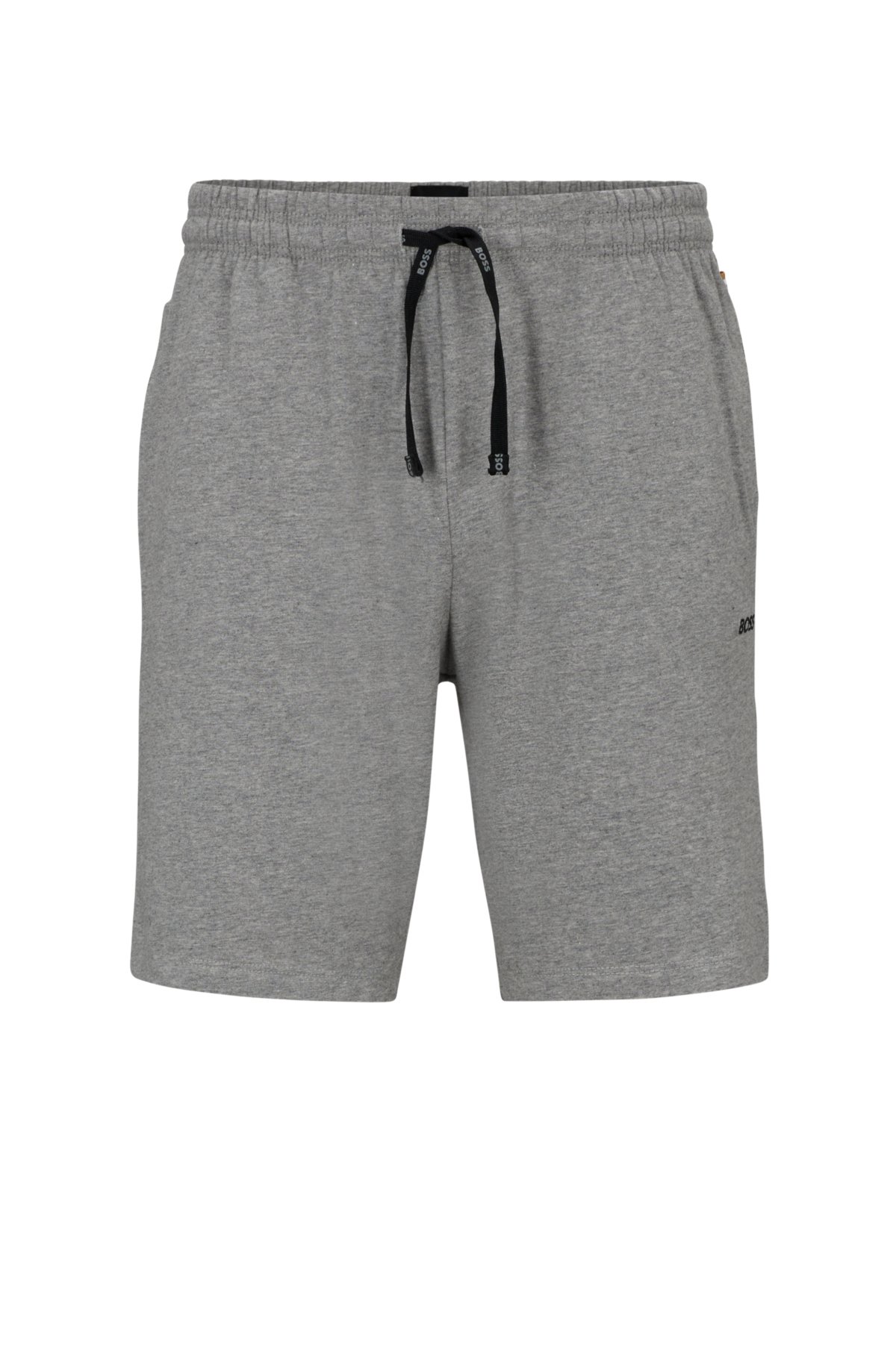 BOSS - Stretch-cotton shorts with contrast logo and drawcord