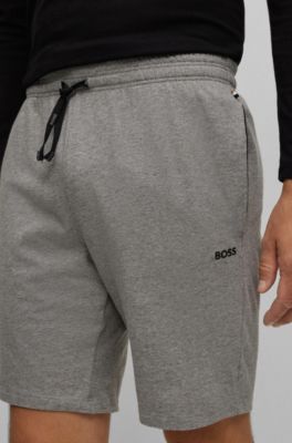 BOSS - ストレッチコットン ショートパンツ コントラストロゴ＆ドロー