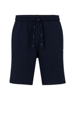 BOSS Stretch cotton shorts with contrast logo and drawcord